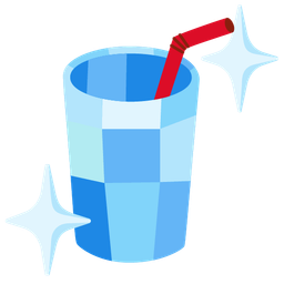 gem stone and cup with straw