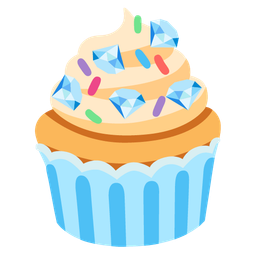 gem stone and cupcake