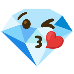 Gem stone and Face blowing a kiss