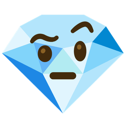 gem stone and face with raised eyebrow