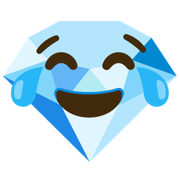 Gem stone and Face with tears of joy