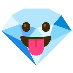 Gem stone and Face with tongue