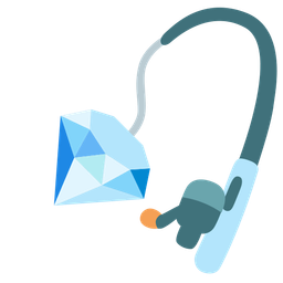 gem stone and fishing pole