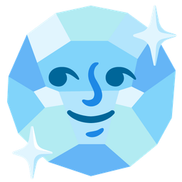 gem stone and full moon face