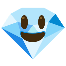 Gem stone and Grinning face with big eyes