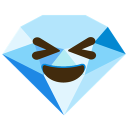 Gem stone and Grinning squinting face