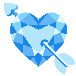 gem stone and heart with arrow
