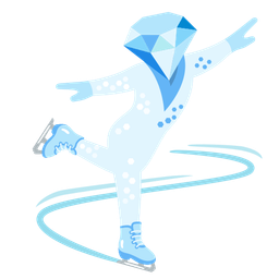 gem stone and ice skate