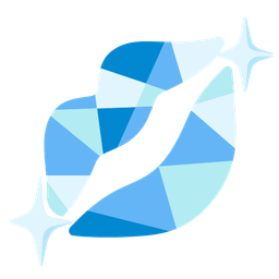 gem stone and kiss mark