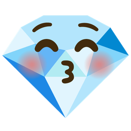 Gem stone and Kissing face with closed eyes