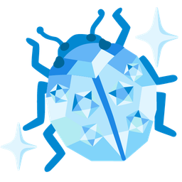 gem stone and lady beetle