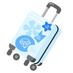 gem stone and luggage