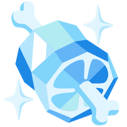 gem stone and meat on bone