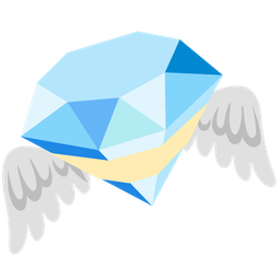 gem stone and money with wings