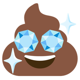 gem stone and pile of poo