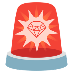 gem stone and police car light