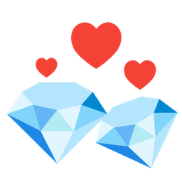 gem stone and revolving hearts