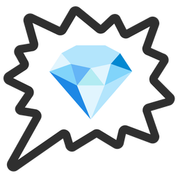 gem stone and right anger bubble