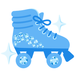 gem stone and roller skate