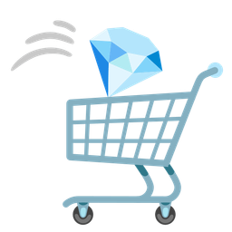 gem stone and shopping cart