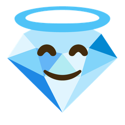 Gem stone and Smiling face with halo