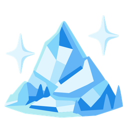 gem stone and snow-capped mountain