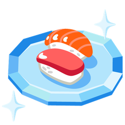 gem stone and sushi