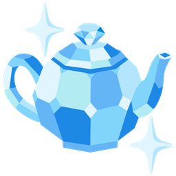 gem stone and teapot