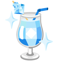 gem stone and tropical drink