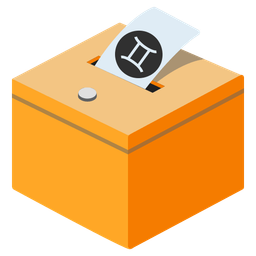 Gemini and ballot box with ballot