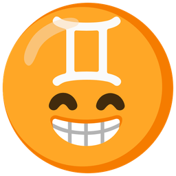 Gemini and Beaming face with smiling eyes