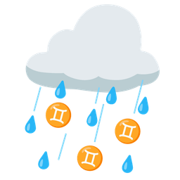 Gemini and cloud with rain