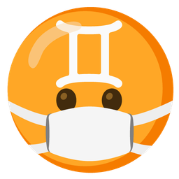 Gemini and face with medical mask