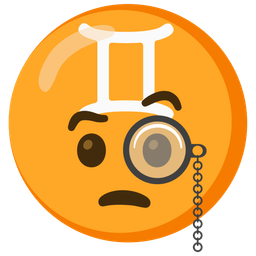 Gemini and face with monocle