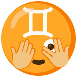 Gemini and face with peeking eye