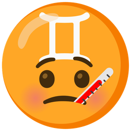 Gemini and face with thermometer