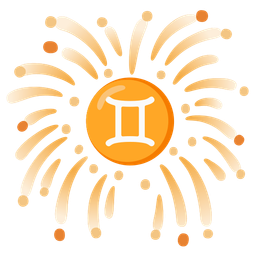 Gemini and fireworks