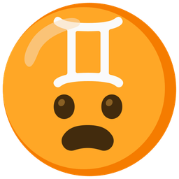 Gemini and frowning face with open mouth