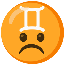 Gemini and frowning face