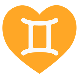 Gemini and heart suit