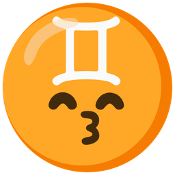 Gemini and Kissing face with smiling eyes