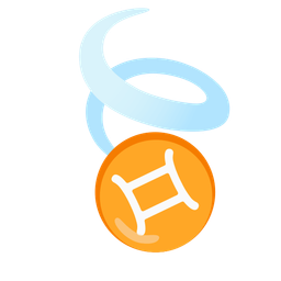 Gemini and leaf fluttering in wind