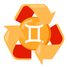 Gemini and recycling symbol
