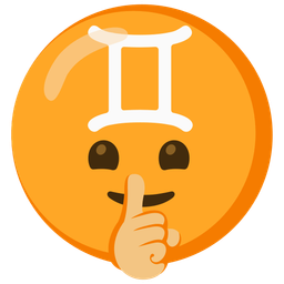 Gemini and shushing face