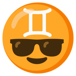 Gemini and smiling face with sunglasses