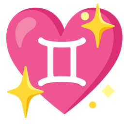 Gemini and sparkling heart