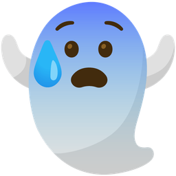 ghost and anxious face with sweat