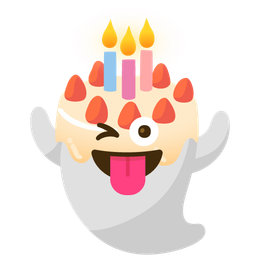 ghost and birthday cake