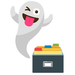 ghost and card file box