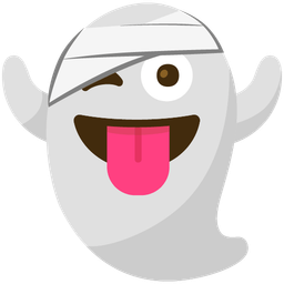 ghost and face with head-bandage